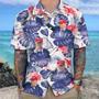 Custom Photo Trump Face Hawaiian Shirt, Donald Trump Tropical Flower Hawaiian Shirt