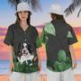 Custom Short Sleeve Hawaiian Shirt with Pet Hand-Painting, Custom Dog Portrait Hawaiian Shirt