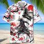 Customized Samurai Under The Moonlight Hawaiian Shirt Summer Vibes, Samurai Hawaiian Shirt