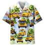 Customized School Bus Tropical Hawaiian Shirt for Men, School Bus Drivers Summer Vibes Hawaiian Shirt