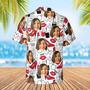 Fashion Design Hawaiian Custom Photo Face Summer Shirt Beach Hawaiian Casual Button Down Short Sleeve Hawaiian Shirt, Gift for Her in Summer