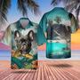 French Bulldog Tropical Pattern Hawaiian Shirt , Summer Beach Shirt Gift For Dog Lovers