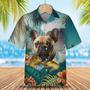 French Bulldog Tropical Pattern Hawaiian Shirt , Summer Beach Shirt Gift For Dog Lovers