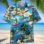 Funny Bear Surfing Hawaiian Shirt Beach Tropical Aloha Surfing Hawaiian Shirt for Men, Husband