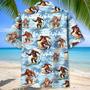 Funny Bear Surfing Hawaiian Shirt Beach Tropical Aloha Surfing Hawaiian Shirt for Men, Husband