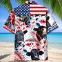 Funny Don't Mess With Black Angus American Flag Flowers Hawaiian Shirt for Farmers