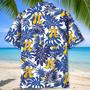 Funny Number PI Blue Tropical Hawaiian Shirt for Men, Women, Math Lovers