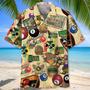 Funny Reto Billiard Hawaiian Shirt for Men Billiard Players, Custom Billiard Balls Hawaiian Shirt Summer Vibes