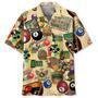 Funny Reto Billiard Hawaiian Shirt for Men Billiard Players, Custom Billiard Balls Hawaiian Shirt Summer Vibes