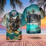 German Shepherd Summer Unisex Hawaiian Shirt , Dog Lovers Hawaii Shirt Gift