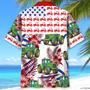 Green Tractor Red Flowers Tropical Hawaiian Shirt for Farmers, Men, Women Tractor Summer Beach Shirt