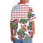 Green Tractor Red Flowers Tropical Hawaiian Shirt for Farmers, Men, Women Tractor Summer Beach Shirt