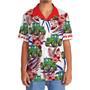 Green Tractor Retro Flowers Tropical Hawaiian Shirt for Farmers, Men, Women Tractor Summer Beach Shirt