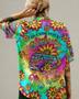 Here Come The Sun Tropical Hawaiian Shirt for Women, Hippie Girl Hawaiian Shirt