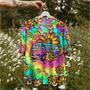 Here Come The Sun Tropical Hawaiian Shirt for Women, Hippie Girl Hawaiian Shirt