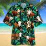 Hereford Cattle American Flag Flowers Hawaiian Shirt for Farmers Summer Vibes