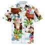 Hereford Cattle American Flag Flowers Hawaiian Shirt for Farmers Summer Vibes