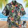 Hockey Tropical Flower Pineapple Pattern Custom Photo Hawaiian Shirt, Hockey Shirt, Summer Shirt