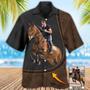 Horse Riding Horse Leather Style Custom Photo Hawaiian Shirt, Best Gift for Horse Lover