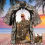 Hunting Lover Cool Pattern Custom Photo Hawaiian Shirt, Hunting Shirt, Idea Gift for Hunter