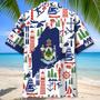 Maine State Lobster Tropical Hawaiian Shirt for Men, Women, Maine State Flag Hawaiian Summer Beach Shirt