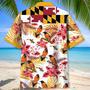 Maryland Proud Crab Tropical Hawaiian Shirt for Men, Women, Maryland Flag Summer Beach Shirt