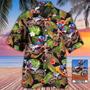 Motocross Tropical Flower Custom Photo Hawaiian Shirt, Gift for Men, Motocross Hawaiian Shirt