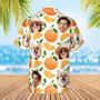 Orange Hawaiian Funny Custom Image Summer Shirt Beach Hawaiian Casual Button Down Short Sleeve Hawaiian Shirt