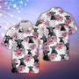 Personalized Black Angus American Flag Flowers Hawaiian Shirt for Farmers