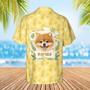 Pineapple And Dog Paw Print Hawaiian Custom Name And Image Funny Summer Beach Hawaiian Shirt