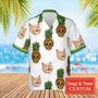 Pineapple Cat, Peace, Love Hawaiian Personalized Name And Image Cat Summer Shirt Beach Hawaiian Shirt