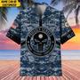 Premium Personalized Camo Soldiers Multiservice US Veteran Hawaii Shirt