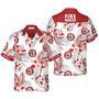 Red Flowers Firefighter Proud Tropical Hawaiian Shirt for Fireman, Firefighters Summer Beach Shirt