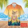 Summer Beach And Cool Cat Hawaiian Custom Image Face Cat Beach Shirt Hawaiian, Gift for Dog Cat Lover