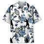 Tennis Blue Tropical Flowers Hawaiian Shirt for Men, Tennis Lovers