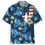 Tennis Blue Tropical Flowers Hawaiian Shirt for Men, Tennis Lovers