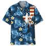 Tennis Nature Blue Flowers Hawaiian Shirt for Men, Tropical Aloha Tennis Hawaiian Shirt for Him