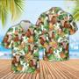 Texas Longhorn Watermelon, Pineapple Pattern Hawaiian Shirt Summer Vibes for Men, Women