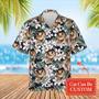 Tropical Nature Flower Leaves Hawaiian Custom Image Cat Summer Shirt Beach Hawaiian Shirt, Summer Shirt for Men Women