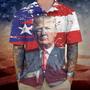 US Flag With Trump Hawaii Shirt 62502 Trump 2024 American Flag Shirt For Trump Lovers