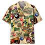 Vintage Billiard Club Hawaiian Shirt for Men, Custom Billiard Balls Hawaiian Shirt Summer Vibes