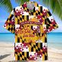 Vintage Maryland Proud Hawaiian Shirt for Men, Women, Retro Maryland Flag State Summer Beach Shirt