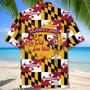 Vintage Maryland Proud Hawaiian Shirt for Men, Women, Retro Maryland Flag State Summer Beach Shirt