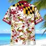 Vintage Maryland Proud Hawaiian Shirt for Men, Women, Retro Maryland Flag State Summer Beach Shirt