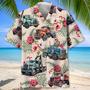 Vintage Tow Truck Operator Car Hawaiian Shirt for Men, Tow Trunk Drivers Summer Beach Shirt