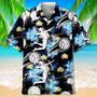 Volleyball Nature Blue Flowers Hawaiian Shirt for Men, Women, Summer Volleyball Team Shirt