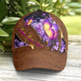 Faith Hope Love Magical Butterfly Purple Roses Leather Style Baseball Cap