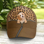 Kawaii Dog Inside Leopard Leather Style Baseball Cap
