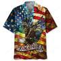 America Bald Eagle of July Stained Glass Art Hawaiian Shirt