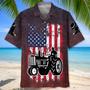 American Flag Tractor Hawaiian Shirt